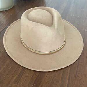 Tan Cowboy Hat with Gold Accent